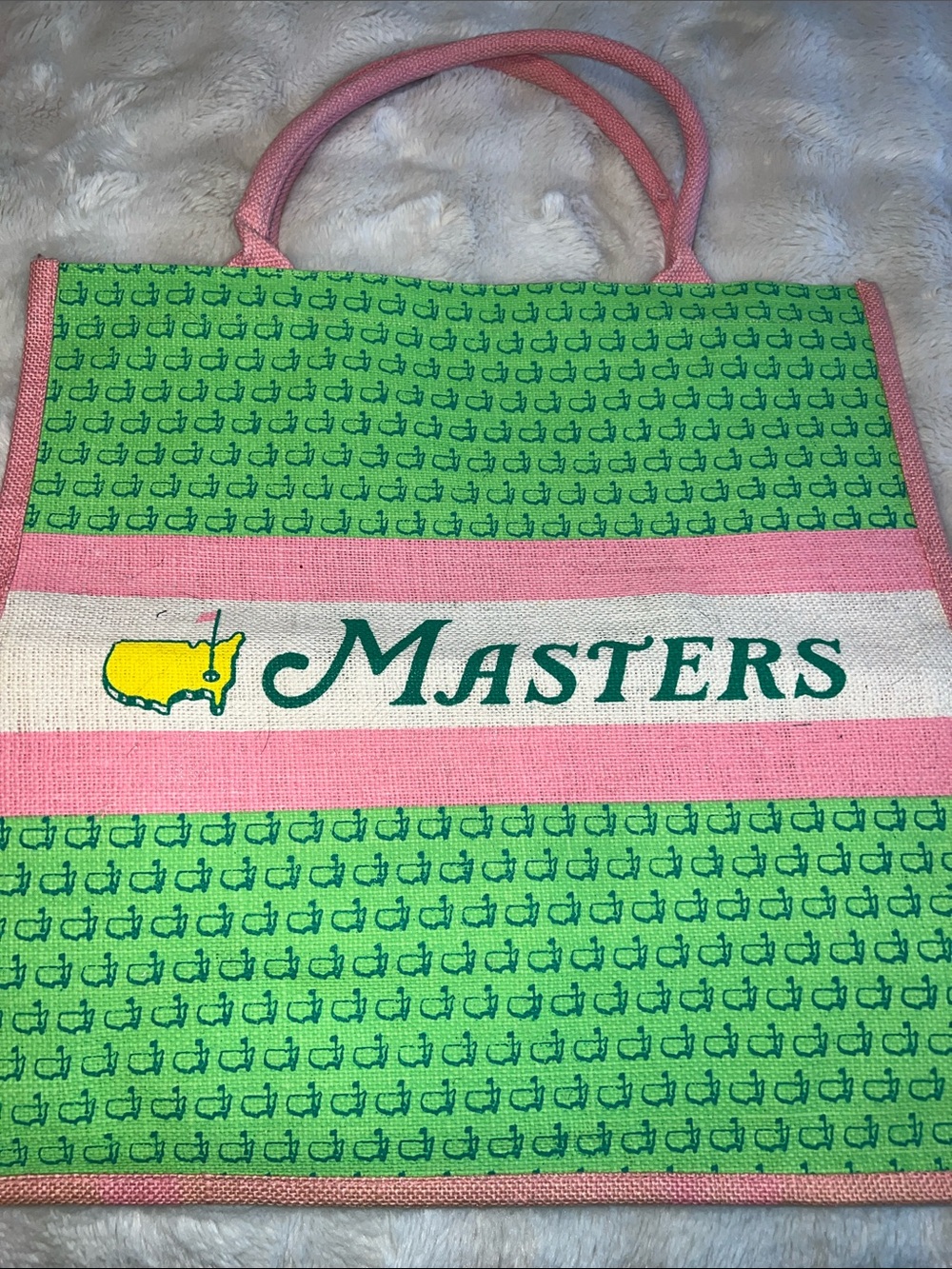 Masters Green, Pink and Yellow Canvas Tote